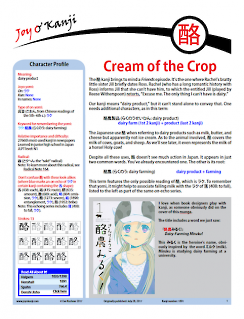 Cover of essay 1891 on 酪, titled "Cream of the Crop"