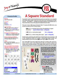 Cover of essay 1948 on 楷, titled "A Square Standard"