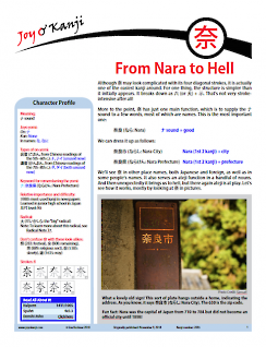 Cover of essay 2085 on 奈 (ナ sound), titled "From Nara to Hell"